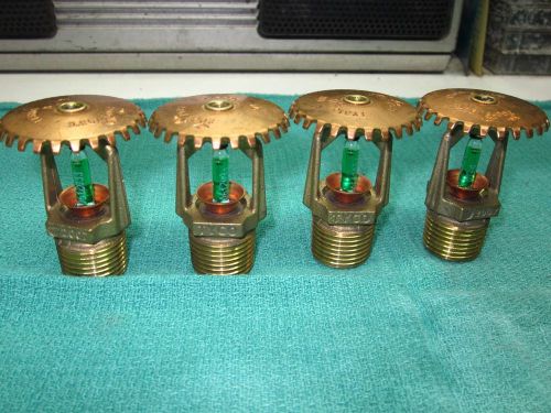 Fire Sprinklers (4) Tyco 1/2&#034;x 200 degree SR Brass Upright