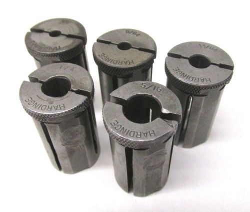 5 HARDINGE 5/8&#034; OD DRILL BUSHINGS - 1/8&#034;, 9/64&#034;, 13/64&#034;, 1/4&#034;, 5/16&#034;