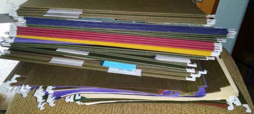 80+ Ct. Bulk Lot Hanging file folder  Standard sz. Multi colored