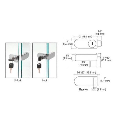 CRL Brushed Nickel Randomly Keyed No-Drill Showcase Lock