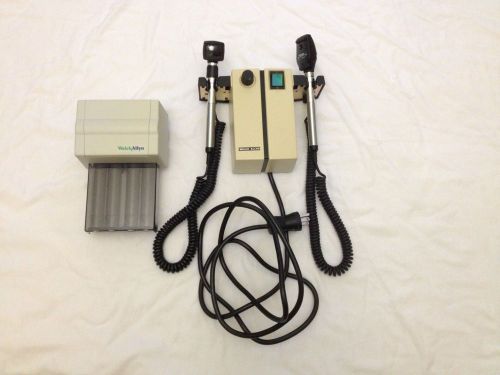 Welch allyn 74710 diagnostic set otoscope opthalmoscope w/ 52401 speculum holder for sale