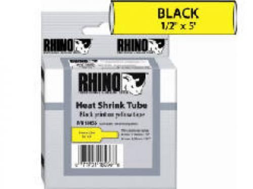 NEW DYMO 18056 RHINO 1/2 YELLOW HEAT SHRINK TUBES