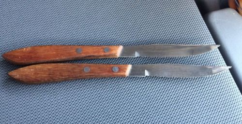 2 Vollrath 48142 Steak knives-Japan AO VINTAGE WOOD HANDLED