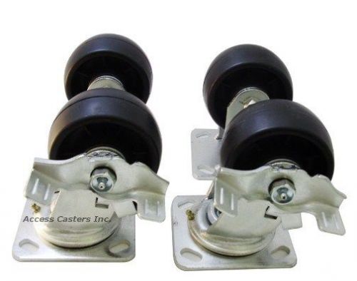 4PHRSB 4&#034; Toolbox Caster Set of 4, Polyolefin Wheels, 2400 lb. Capacity