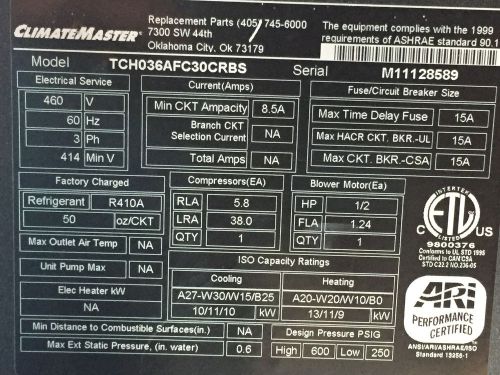 CLIMATEMASTER water source heat pumps