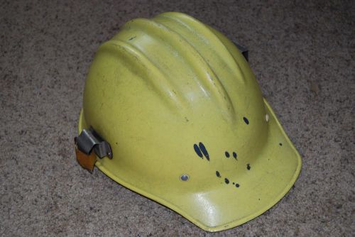 Vtg bullard 502 original yellow fiberglass hard boiled hard hat w/ suspension for sale