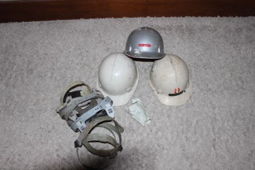 Vtg Lot Hard Hats Parts Hanna Mining Jackson Fibre Metal Fiberglass Construction