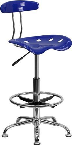 Flash Furniture LF-215-NAUTICALBLUE-GG Vibrant Nautical Blue and Chrome Drafting