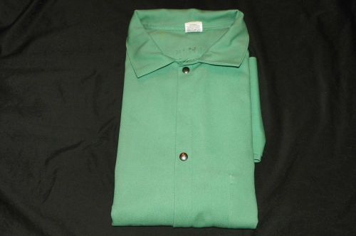 Mens Welding Green Jacket Large Cotton Flame Resistant