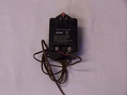 Atlas AC/AC Power Adaptor Class 2 Transformer 17V 2900mA 50VA Screwdriver Leads