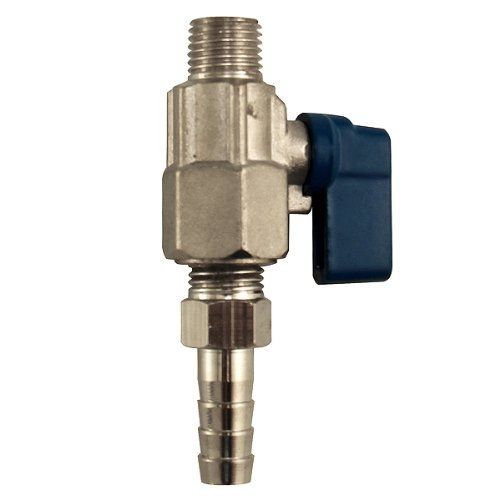 Kegco LH BF13R07-1 Regulator Ball Valve with 5/16 Hose Barb outlet, Brass