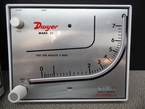 DWYER MARK II MANOMETER MODEL 27   0-7000 FPM