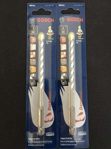 BOSCH MP03 Multipurpose Daredevil Drill Bit 3/16&#034;x4x6 Lot of 2 New Free Shipping