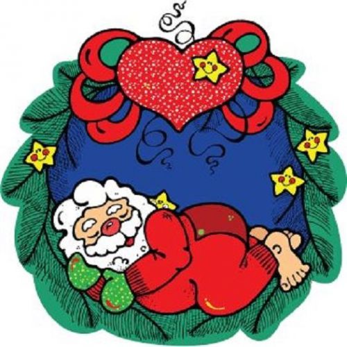 30 Custom Santa Sleeping Wreath Personalized Address Labels