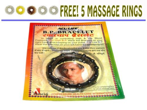 Wrist Band Acupressure Magnetic Bracelet With 5 Free Shujok Rings