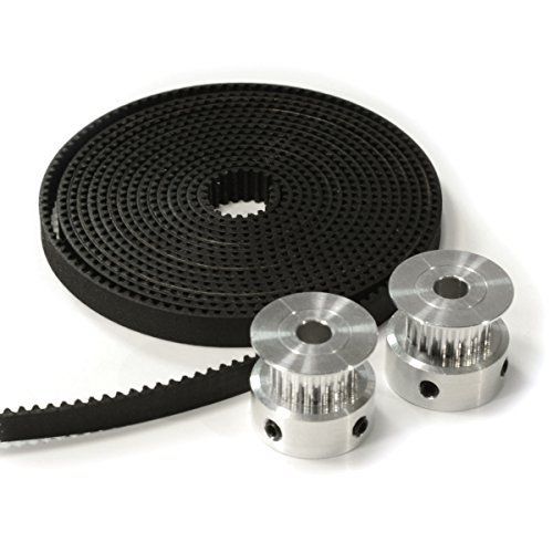 3D CAM 2 X Aluminum Gt2 20t Pulley and 2 Meters Belt for Reprap 3d Printer Prusa