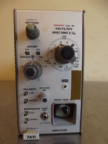 Tektronix 7A11 Amplifier w/Stored Probe-No Front Jack-m1269