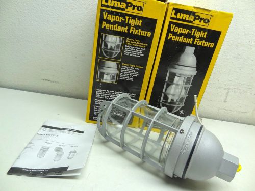 Lot Of 2 LumaPro Vapor-Tight Pendant Fixture 200W. 120V Gray Aluminum 3RB24 *NEW