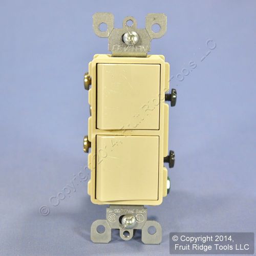 Leviton scratched ivory decora sp/3-way combo rocker wall switch 15a bulk 5641-i for sale