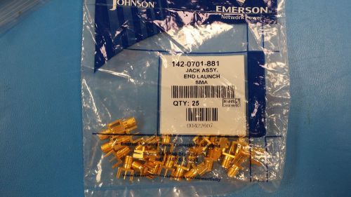 (100 PCS) 142-0701-881 JOHNSON CONN SMA JACK 50 OHM EDGE MNT