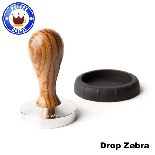 Cafelat Drop Coffee Tamper - 58mm Flat / Zebra Wood with Tamper Seat