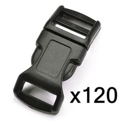 Bluecell 120 PCS 1/2&#034; Black Contoured Side Release Plastic Buckles