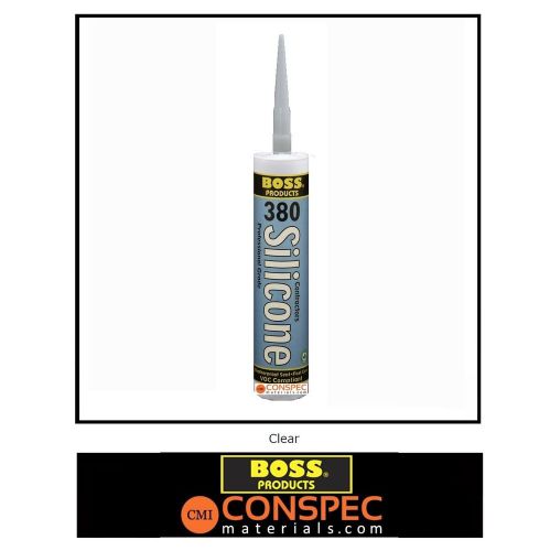 BOSS 380 Contractor’s CLEAR Silicone 100% RTV Silicone Window Door Sealant 10-oz