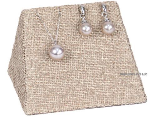 BURLAP COMBINATION EARRING PENDANT MINI DISPLAY SET STACKABLE JEWELRY DISPLAYS