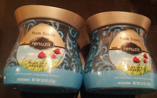 2 Renuzit Pearl Scents Blue Sky Breeze Air Freshener Beads Jar 9 Fl Oz Each