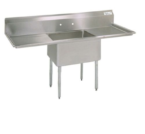 One Compartment Sink Stainless Steel w/ (2) 18&#034; Drainboard BBKS-1-1620-12-18T