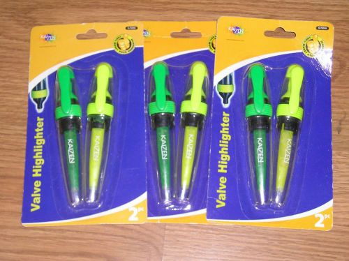 3 Packages Valve Highlighters - Kaizen Brand - Each Pkg = 1 Yellow &amp; 1 Green