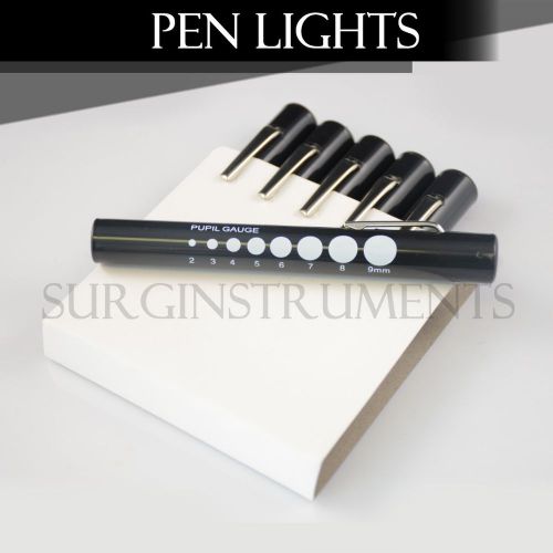 6 Disposable Penlights Diagnostic ENT Emergency Medical - BLACK