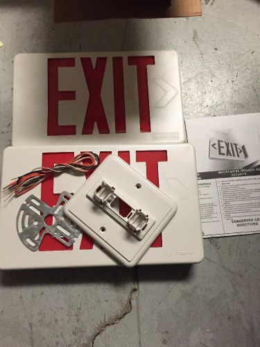 NEW NOS EXIT SIGN LED Light &amp; Backup Battery QUANTUM Lithonia Lighting 120/277