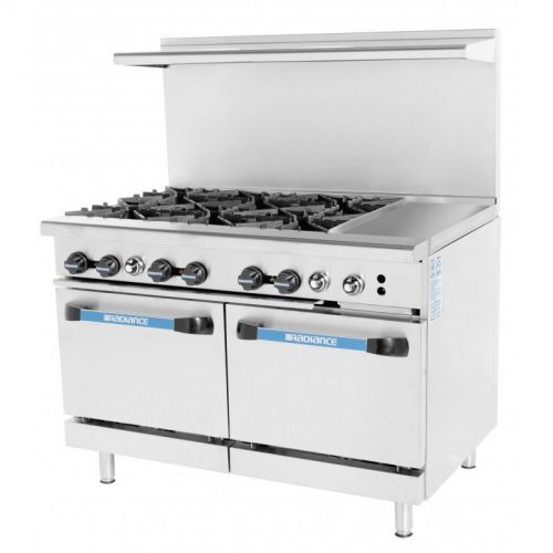 Turbo Air TARG-6B12G, 48-Inch 6-Burner Gas Range with 12-Inch Griddle, CSA