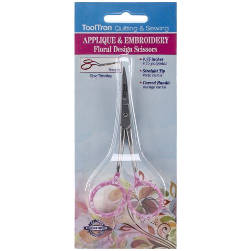 &#034;Applique &amp; Embroidery Scissors 4.75&#034;&#034;-Floral&#034;