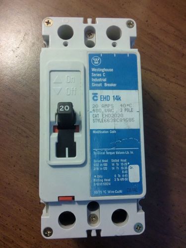 WESTINGHOUSE EHD2020LS21 Series C Circuit Breaker 20A 2-Pole