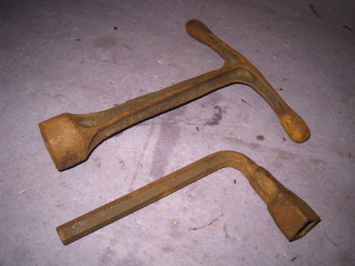 2 vintage  1/2&#034; +  13/16&#034;  square 4 sided t tee handle socket wrench   6c3 for sale