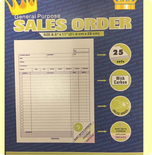 Big Invoice Receipt Book Sales Order Book Carbonless 3 Parts 25 Set