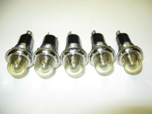 (5) Vintage DIALCO 75W 125V Panel Mount Indicator Lights Steampunk