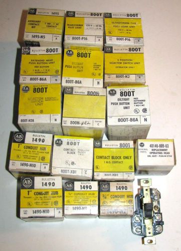 ALLEN BRADLEY 800T-B6A/P16/H2A/H2 SER N EXTENDED HEAD PUSH BUTTON LOT