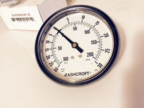 NEW ASHCROFT 35W1001TH 02B XUC 30 VAC / 30 PSI PRESSURE GAUGE PANEL MOUNT