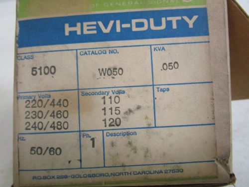 HEVI-DUTY TRANSFORMER W050 *NEW IN BOX*