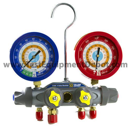 Yellow jacket 49952 manifold, liquid gauge, psi, r-134a/404a/407c, (f) for sale