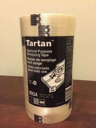 3M Tartan 8934 Filament Tape 12 Rolls