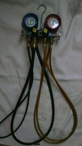 Yellow jacket hvac test &amp; charging manifold r-12, r-22, r-502 for sale