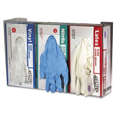 Clear Plexiglas Disposable Glove Dispenser, Three-Box, 18w x 3 3/4d x 10h G0805