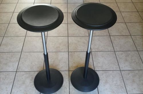 Pair wilkhahn stitz roericht leather stand up bar stool seat 3rd leg leaning aid for sale