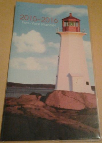 2015 - 2016 LIGHTHOUSE 2 YEAR PLANNER ~ SIZE : 3.5&#034; x 6.2&#034; * 48 PAGES *