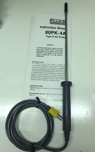 Fluke 80pk-4a type k thermocouple air probe 40 to 816 c, excellent must see!! for sale