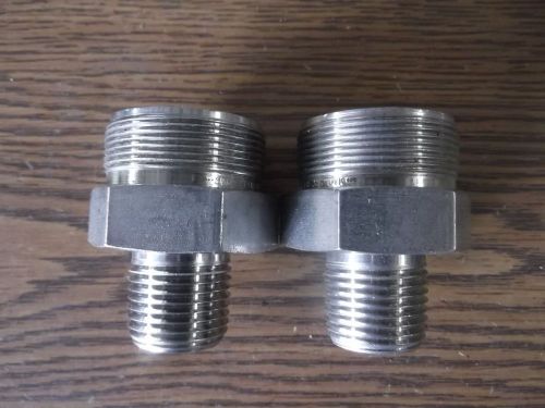 2 Swagelok  1&#034; x 1/2 Male Connectors 1610-1-8